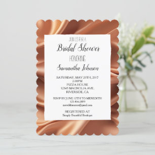 Convite Chá de panela Dourado Faux Satin do Rosa bonito