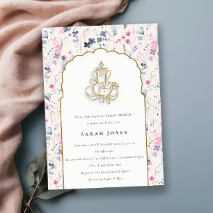 Convite Chá de panela Dourado Flor Ganesh