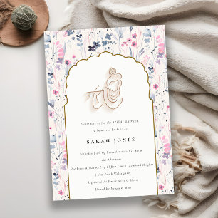 Convite Chá de panela Dourado Flor Krishna Índia