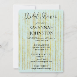 Convite Chá de panela Dourado Grelha de Tinta Chic