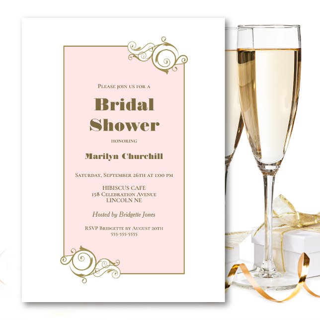 Convite Chá de panela Dourado rosa (Criador carregado)