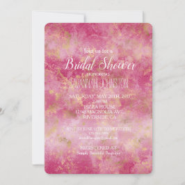 Convite Chá de panela Dourado Rosa Burgundy