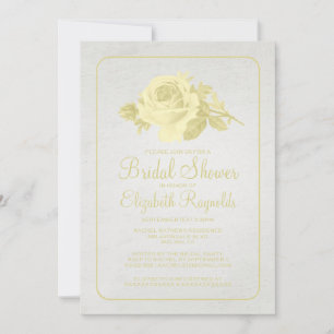 Convite Chá de panela Dourado Russo/Flor