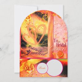 Convite Chá de panela Dourado vibrante