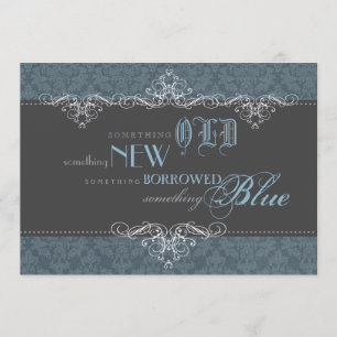 Convite Chá de panela Elegante Azul