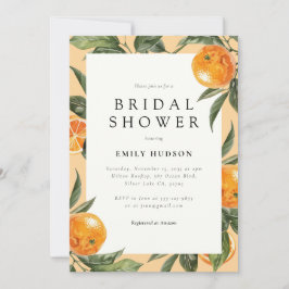 Convite Chá de panela Elegante Citrus Orange