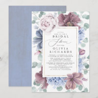 Chá de panela Elegante das Flores Azuis Mauve e Du