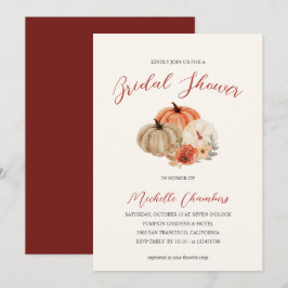 Convite Chá de panela Elegante das Flores de Outono