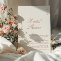 Chá de panela Elegante de Caligrafia Dusty Rosa