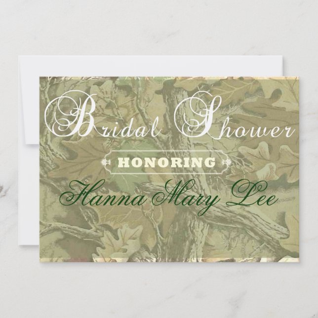 Convite Chá de panela elegante de Camo (Frente)