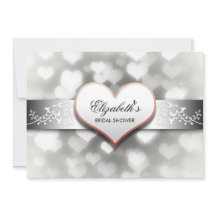 chá de panela elegante de corações brancos