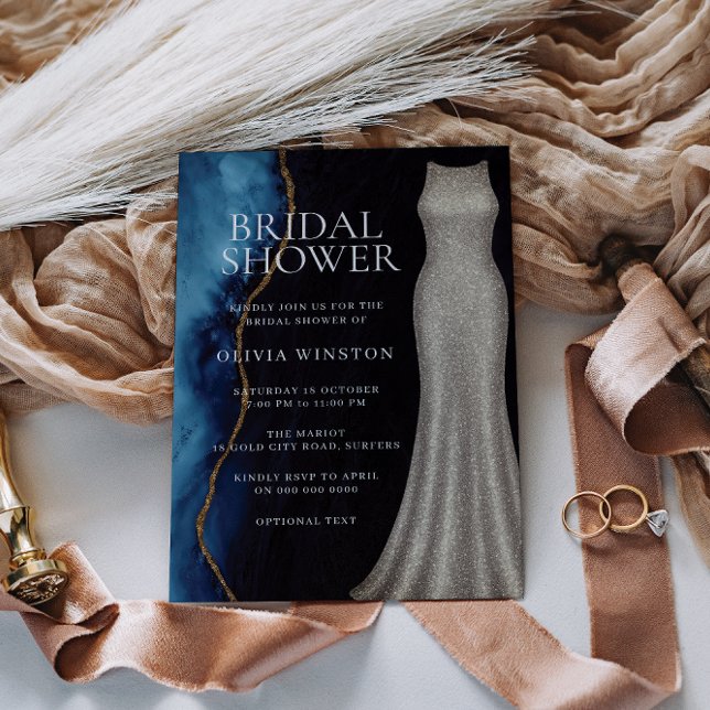 Convite Chá de panela Elegante de espiral do marinho (Criador carregado)