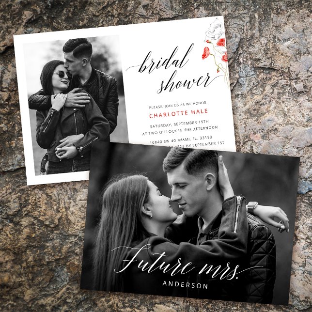 Convite Chá de panela Elegante de Flores de Aquarelas de F (Criador carregado)