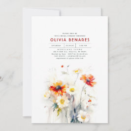 Convite Chá de panela Elegante de flores selvagens