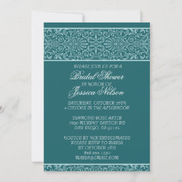Convite Chá de panela Elegante de Luxury Emerald Lace Conv