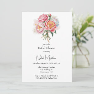 Convite Chá de panela Elegante de Peony