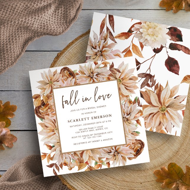 Convite Chá de panela Elegante de queda (Fall Elegant Bridal Shower Invitation
)