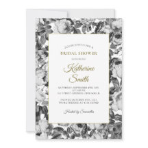 Chá de panela Elegante de Rosas brancos pretos