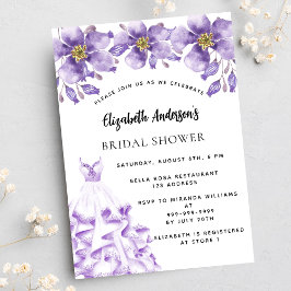 Convite Chá de panela elegante de vestido floral branco vi