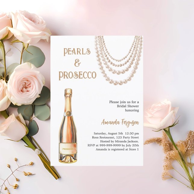 Convite Chá de panela elegante do Prosecco (Criador carregado)