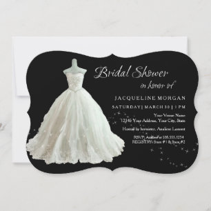 Convite Chá de panela elegante do vestido de casamento
