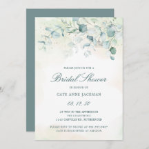 Chá de panela Elegante Eucalyptus Greenery