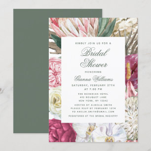 Convite Chá de panela Elegante Floral de Aquarela