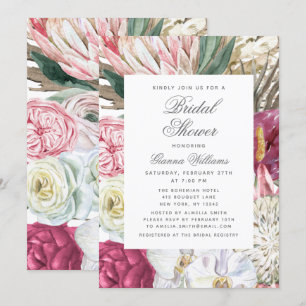 Convite Chá de panela Elegante Floral de Aquarela