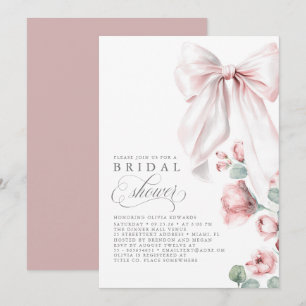 Convite Chá de panela Elegante Floral Dusty Rosa