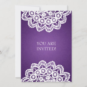 Convite Chá de panela Elegante Lace Roxo