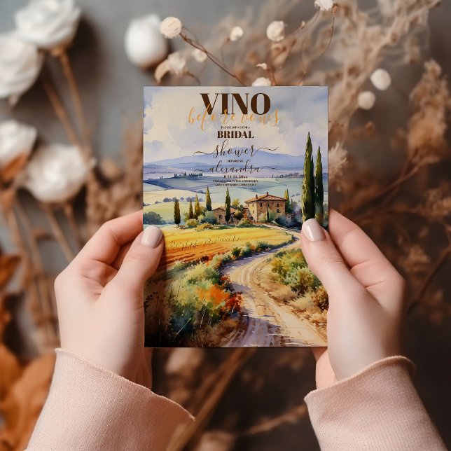 Convite Chá de panela Elegante Moden Vino Antes do Vows (Criador carregado)