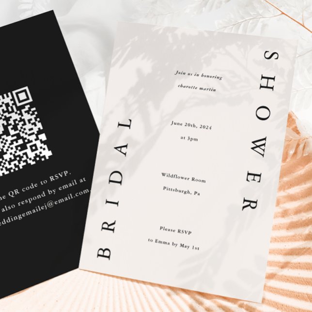 Convite Chá de panela Elegante Preto e Taupe (Criador carregado)