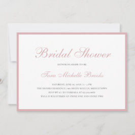 Convite Chá de panela Elegante Rosa Rosa Simples