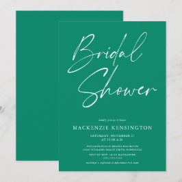 Convite Chá de panela Elegante Simples Emerald Verde