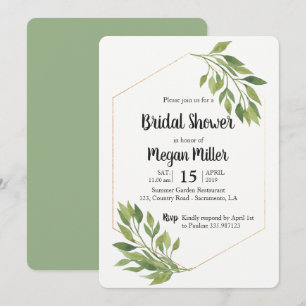 Convite Chá de panela elegante verde