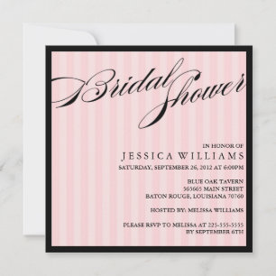 Convite Chá de panela em tiras rosa