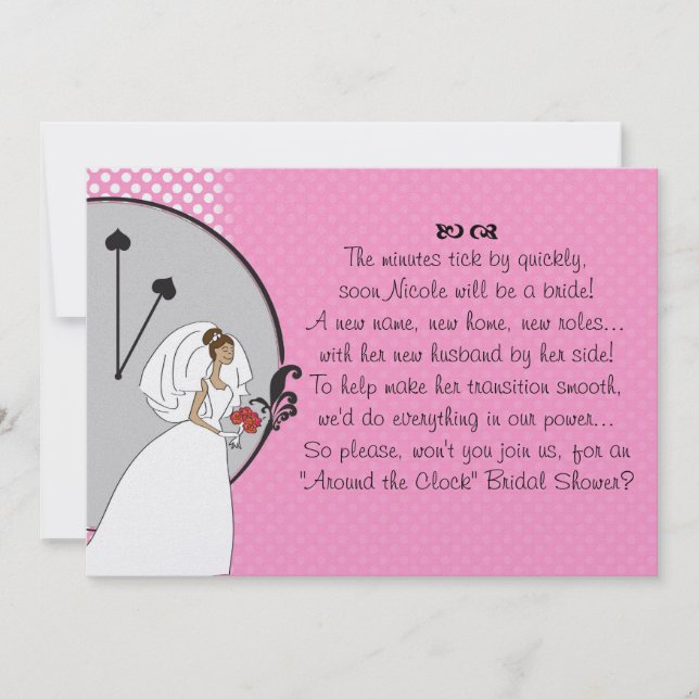 Convite Chá de panela "Em torno do relógio" (Frente)