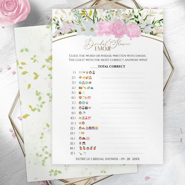 Convite Chá de panela Emoji Pictionary Wildflower card (Criador carregado)
