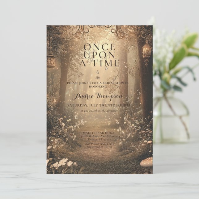 Convite Chá de panela Encantado Fantasy (Em pé/Frente)