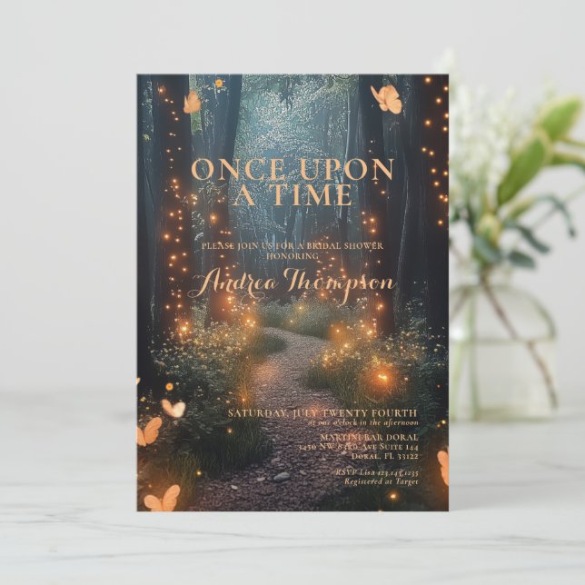 Convite Chá de panela Encantado Fantasy (Em pé/Frente)