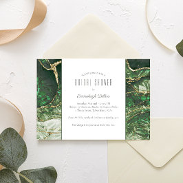 Convite Chá de panela Escuro de Emerald Gemstone Verde