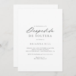 Convite Chá de panela Espan de Silver de Caligrafia Chic