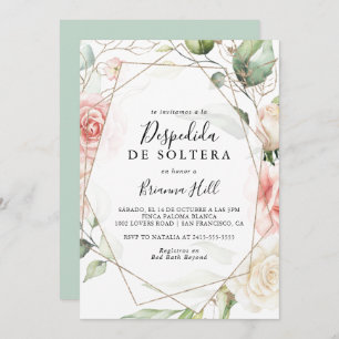 Convite Chá de panela espanhol da Folhagem Verde Dourada G