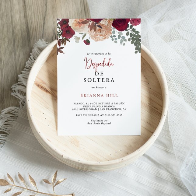 Convite Chá de panela Espanhol Floral Rosa-Rosa-Rosa (Criador carregado)