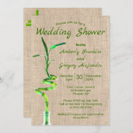 Convite Chá de panela Espirateado Lucky Bamboo - Burlap Ru