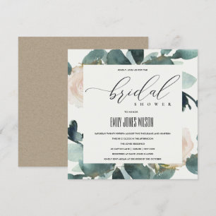 CONVITE CHÁ DE PANELA EUCALYPTUS BLUSH ROSA SOFT KRAFT