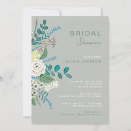 Convite Chá de panela Eucalyptus floral Boho Greenery