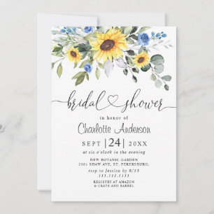 Convite Chá de panela Eucalyptus Sunflower Elegante