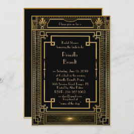 Convite Chá de panela,excelente Gatsby metal Dourado