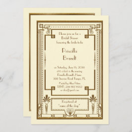 Convite Chá de panela,excelente Gatsby metal marfim